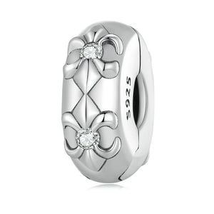925 Sterling Silver Zircon Flower Moon Heart Charm for Bracelet Necklace DIY