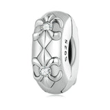925 Sterling Silver Zircon Flower Moon Heart Charm for Bracelet Necklace DIY