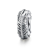 Vintage Feather Silicone Spacer Beads 925 Sterling Silver Stopper
