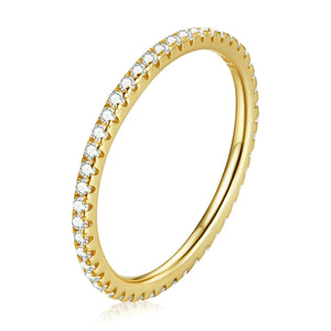 Sterling Silver CZ Diamond Ring Platinum Bands 18K Plated