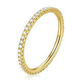 Sterling Silver CZ Diamond Ring Platinum Bands 18K Plated