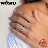 Sterling Silver CZ Diamond Ring Platinum Bands 18K Plated