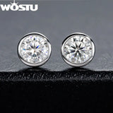 Wedding Zircon Stud Earrings 925 Silver CZ Party Studs