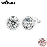 Wedding Zircon Stud Earrings 925 Silver CZ Party Studs