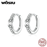 Zircon Infinity Love Hoop Earrings 925 Sterling Silver For Women
