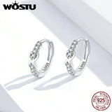 Zircon Infinity Love Hoop Earrings 925 Sterling Silver For Women