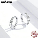 Zircon Infinity Love Hoop Earrings 925 Sterling Silver For Women