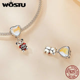 WOUST 925 Silver Rainbow Crystal Clover Bead Pendant