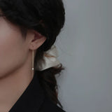 925 Silver Chain Spiket Ear Line Earrings Women Wedding Jewelry Gift