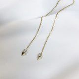925 Silver Chain Spiket Ear Line Earrings Women Wedding Jewelry Gift