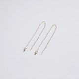 925 Silver Chain Spiket Ear Line Earrings Women Wedding Jewelry Gift