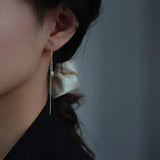 925 Silver Chain Spiket Ear Line Earrings Women Wedding Jewelry Gift