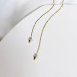 925 Silver Chain Spiket Ear Line Earrings Women Wedding Jewelry Gift