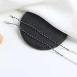 925 Sterling Silver Braided Rope Chain Bracelet French Romance Jewelry