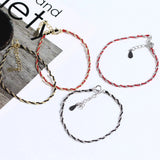 925 Sterling Silver Braided Rope Chain Bracelet French Romance Jewelry
