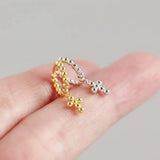 925 Silver Cross Stud Earrings Women's Style Jewelry