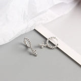 925 Silver Cross Stud Earrings Women's Style Jewelry