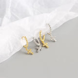 925 Silver Cross Stud Earrings Women's Style Jewelry