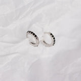 925 Silver Zircon Diamond Round Stud Earrings Men Women Jewelry