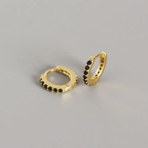 925 Silver Zircon Diamond Round Stud Earrings Men Women Jewelry