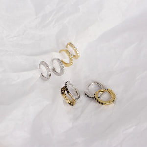 925 Silver Zircon Diamond Round Stud Earrings Men Women Jewelry