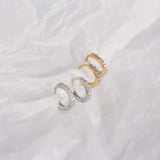 925 Silver Zircon Diamond Round Stud Earrings Men Women Jewelry