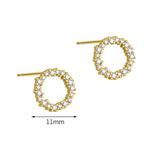 925 Silver Circle Flower Stud Earrings High Carbon Diamonds Women's Jewelry