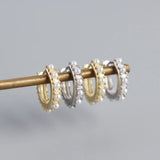 925 Silver Circle Pearl Stud Earrings Women's Jewelry