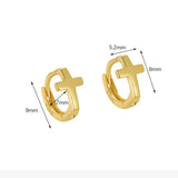 925 Silver Circle Cross Stud Earrings High Carbon Diamonds Men's Women's Jewelry