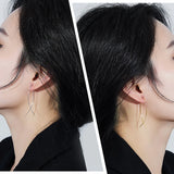925 Silver Geometric Fish Shape Line Stud Earrings Jewelry Gift