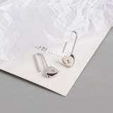 925 Silver Heart Lock Stud Earrings Women's Jewelry