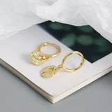 925 Silver Irregular Round Stud Earrings Women's Metal Style Jewelry