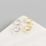 925 Silver Lightning Stud Earrings Women's Metal Style Jewelry
