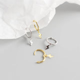 925 Silver Lightning Stud Earrings Women's Metal Style Jewelry