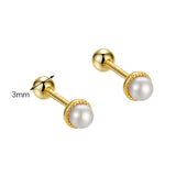 925 Silver Tori Pearl Stud Earrings High Carbon Diamond Ladies Jewelry