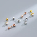 925 Silver Tori Pearl Stud Earrings High Carbon Diamond Ladies Jewelry