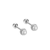 925 Silver Tori Pearl Stud Earrings High Carbon Diamond Ladies Jewelry