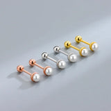 925 Silver Tori Pearl Stud Earrings High Carbon Diamond Ladies Jewelry