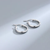 925 Silver Tube Circle Stud Earrings Men's Women's Party