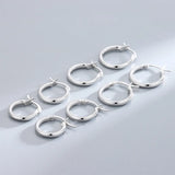 925 Silver Tube Circle Stud Earrings Men's Women's Party