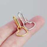 925 Silver Square Heart Stud Earrings Women's Jewelry