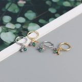 925 Silver Square Zircon Diamond Stud Earrings Women's Jewelry
