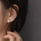 925 Silver Zirconia Stud Earrings Men's Women's Jewelry Party Gift