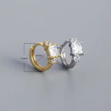 925 Silver Zirconia Stud Earrings Men's Women's Jewelry Party Gift
