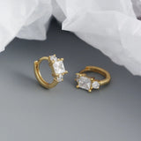 925 Silver Zirconia Stud Earrings Men's Women's Jewelry Party Gift