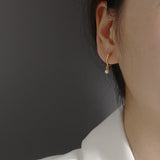925 Silver Round Stud Earrings Women's Office Jewelry Party Gift
