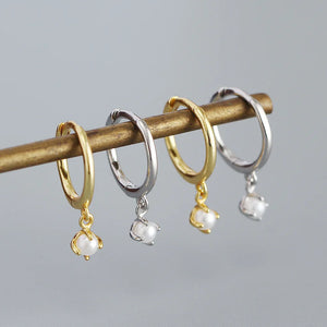 925 Silver Round Stud Earrings Women's Office Jewelry Party Gift