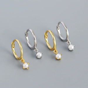 925 Silver Round Stud Earrings Women's Office Jewelry Party Gift