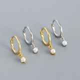 925 Silver Round Stud Earrings Women's Office Jewelry Party Gift