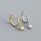925 Silver Round Stud Earrings Women's Office Jewelry Party Gift